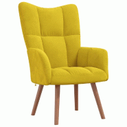 Décoshop26 - Fauteuil lounge chaise de canapé design moderne en velours jaune moutarde coutures décoratives DEC026716 - jaune 3000255973606