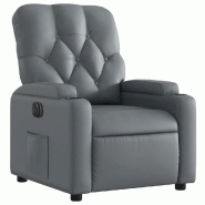 Fauteuil inclinable électrique Gris Similicuir Modèle Armelia - 8721012172494