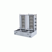 Grill à kebab gaz – 4+4 brûleurs – capacité 70+70 kg – moteur inférieur – 70 x 110 cm – Réf. AKS-SGS-DS-131 - AKS-SGS-DS-131