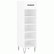 Helloshop26 - Armoire à chaussures design moderne avec tiroir et 5 compartiments 30 x 35 x 105 cm en bois d'ingénierie blanc 02_0048735 - blanc alum