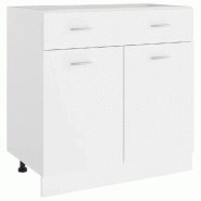 Helloshop26 - Armoire à tiroirs moderne 80 x 46 x 81 cm design pratique rangement cuisine en bois d'ingénierie blanc 02_0047666 - blanc Bois massif