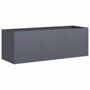 Helloshop26 - Jardinière rectangulaire moderne pour jardin balcon 120 x 40 x 40 cm avec fond ouvert esthétique en acier laminé à 02_0051466 - vert