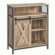 Helloshop26 - Meuble de rangement buffet avec porte de grange coulissante compartiment ouvert étagère réglable style industriel pour 12_0006431 - 3 Helloshop26 - Meuble de rangement buffet avec porte de grange coulissante compartiment ouvert étagère réglable style industriel pour 12_0006431 - 3