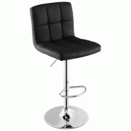 Helloshop26 - Tabouret de bar réglable 65 x 38 x 116,5 cm avec assise pivotante et repose-pieds design moderne en cuir pu noir 20_0014160 - 300022811
