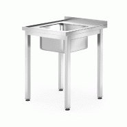 ITALCONCEPT Table d'évier - vissée, profondeur 600 mm, HENDI, Profi Line, Évier au milieu, 600x600x(H)850mm - 811849