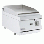 Mastro Plaque grillades gaz de table, plaque lisse chromée 400x730x300 mm - VIRTUS - inox MS74FTGCRT