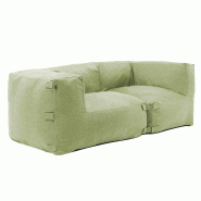Oviala Business Salon de jardin modulable avec 2 fauteuils d'angle vert cactus - vert polyester 114386