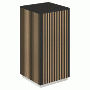 Podium 1 porte push-pull Vertigo T01 MDF naturel et noir 45x45x90cm