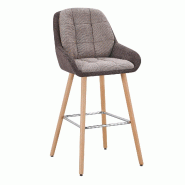 Stamp Reverdy Lot de 2 Chaises haute SENDAI structure chene massif asssie et dossier bicolore Truffle et chocolat - 3661365006181