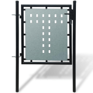 Vidaxl portail simple de clôture noir 100x125 cm 141684