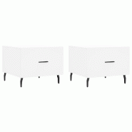 VidaXL Tables basses 2 pcs blanc 50x50x40 cm bois d'ingénierie Modèle Flex Bois - 829429
