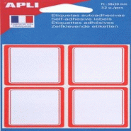 Apli Lot de 5 Pochette de 32 étiquettes scolaires cadrées rouge, format 38 x 50 mm - 3270241119596