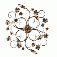 BeLight Iris Plafonnier En Fer Laqué Marron Décor Or Antique 6 Lumières D.79X67 Bl169-Pl6-Br - marron 8050713212520