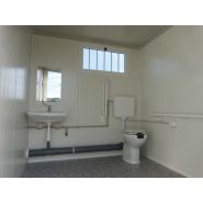 Bungalow sanitaire PMR avec un WC à l'anglaise et un lave main - PMR