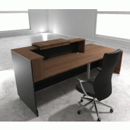 Bureau d'accueil ergonomique et Design Delta - Gauche, Noir, Non, 262, Acacia foncé_1
