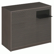 Comptoir Vertigo H T01noir spl.Droit L120cm 2tabl.Couliss. 4tab.Amovib. Noyer fo