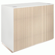 Comptoir Vertigo T01 avec tiroir MDF naturel et blanc 120x60x93cm