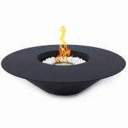 Divina Fire Cheminée au bioéthanol brasero de jardin rond pour extérieur SANTORINI Noir d.60 - noir 8055829980882