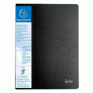 Exacompta Lot de 12 Protège-documents Up Line 80 vues, avec porte-étiquette 3 faces, polypro opaque coloris noir - noir matière synthétique 88401E