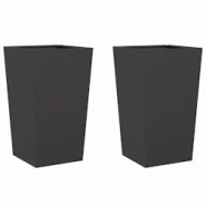 Helloshop26 - Jardinière bac lit surélevé plantes fleurs jardin terrasses lot de 2 45 x 45 x 75 cm acier noir 02_0038980 - 3000218036584 Helloshop26 - Jardinière bac lit surélevé plantes fleurs jardin terrasses lot de 2 45 x 45 x 75 cm acier noir 02_0038980 - 3000218036584