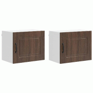 Helloshop26 - Lot de 2 armoires murales de cuisine modernes avec grand espace de rangement 50 x 31 x 40 cm en bois d'ingénierie 02_0053588 - Bois mas