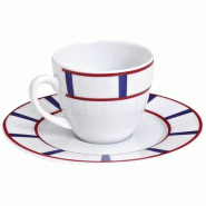 Novastyl NOVA STYL Paire-tasse à café 22 cl - Basque Bleu - bleu porcelaine 035-1226431