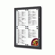 Porte-menu mural 4 x A4 noir SHOWDOWN Displays - noir aluminium SCZN4xA4C9005