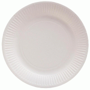 ProNappe Lot de 25 Pack de 20 assiettes carton Ø 23 cm, coloris blanc - 3281510792105