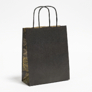Sac kraft Spirales cuivres poignées torsadées noires 23x12x30cm - par 50