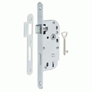 Serrure encastrable à clé pour porte de chambre, axe 40mm, bouts ronds, zingué, 1 clé - THIRARD - gris 3150269111027 Serrure encastrable à clé pour porte de chambre, axe 40mm, bouts ronds, zingué, 1 clé - THIRARD - gris 3150269111027