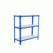 SimonRack Rayonnage métallique, 900x1200x500 mm, 3 niveaux, tablette métallique, 200 kg au point de flexion, Bleu/Blanc - Simonclick - métal 842543