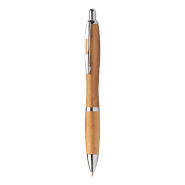 Stylo à bille en bambou - clip en métal - encre bleue - 11g - couleur naturelle Stylo à bille en bambou - clip en métal - encre bleue - 11g - couleur naturelle