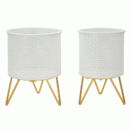 Support à plantes en métal Gaspy (Lot de 2) Mauro Ferretti - blanc métal 1427920000 Support à plantes en métal Gaspy (Lot de 2) Mauro Ferretti - blanc métal 1427920000