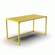Table GILKIT structure et plateau 2mm en métal jaune 120x60x65 cm