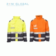 Veste haute visibilité homme - Polyester 100% - HISPEED PAYPER avec bandes 3M et capuche escamotable_0