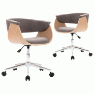 VidaXL Chaises pivotantes à manger lot de 2 taupe tissu Modèle Mavina - 3054887