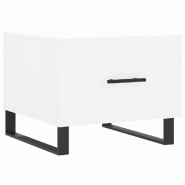 VidaXL Table basse blanc 50x50x40 cm bois d'ingénierie Modèle Flex Compact - 829444