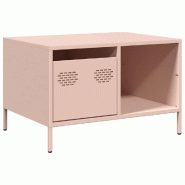 VidaXL Table basse rose 68,5x50x43,5 cm acier laminé à froid Modèle Parfait Élite - 851281