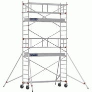 Échafaudage roulant aluminium AL 255 version garde-corps - Hauteur de travail : 5,90 m - DUARIB - 613824 Échafaudage roulant aluminium AL 255 version garde-corps - Hauteur de travail : 5,90 m - DUARIB - 613824