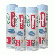 Alfapac - Sacs poubelle à fermeture automatique 10L 45X57cm, 4 rouleaux x 15 unités (80% recyclés) - blanc PK6957