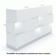 Borne d'accueil lumineuse Zen - MDD - Blanc, Avec tiroir_1