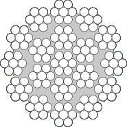 Câble résistant à la rotation composé de 12 torons de surface de 7 fils en assemblage standard (M) - 19×7