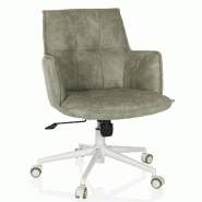 Chaise home office / Chaise pivotante SOLAO LIFE W tissu gris hjh LIVING - gris polyester 661018