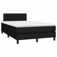Décoshop26 - Cadre de lit LED avec sommier tête de lit matelas 120 x 200 cm tissu noir TDL0209301 - noir 3001711047763