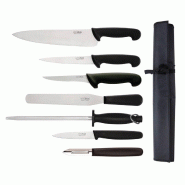 Ensemble de 7 couteaux pour débutants avec couteau de cuisinier 265mm et étui Hy | Hygiplas - F203
