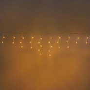 Guirlande stalactite lumineuse 4M H50cm 60 LED ambré câble blanc extensible 31V IP44 SMART Connect  Lotti - jaune 8024199056220