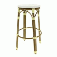 Ligne chr biarritz tabouret - ecru - blanc métal MCH-700179-ECRU Ligne chr biarritz tabouret - ecru - blanc métal MCH-700179-ECRU