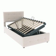 Merax Lit rembourré 90x200 cm, lit simple en velours gris avec coffre hydraulique, tête de lit réglable et sommier - gris multi-matériau LDU00220AAE
