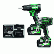 Pack de 2 outils (ds18de + wr18dbdl2) 18v + 2 batteries 5ah + chargeur + coffret hitcase - HIKOKI - kc18dewdz - 849351