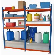 Rayonnage de rétention pour petits bidons ou flaconnage - Stockage sur 3 à 4 niveaux réglables en hauteur_1